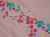 Sjaal geborduurde bloemen roze